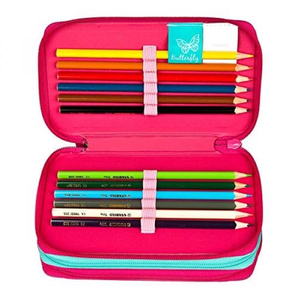 Butterfly - Triple Decker, gef&uuml;lltes Sch&uuml;leretui