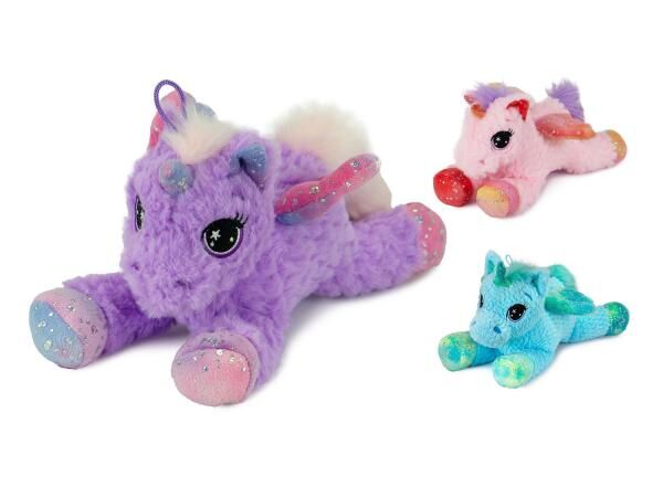 Einhorn mit Fl&uuml;gel - 3-fach sortiert - Pl&uuml;sch 25 cm