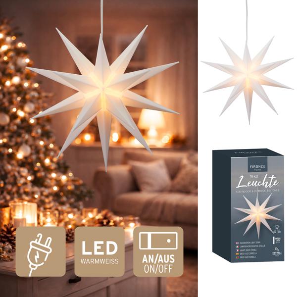Deko Leuchte "Stern" Kunststoff , wei&szlig; , in Colorbox