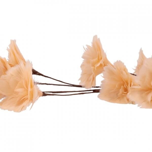 Kunsttak Feather bloemen perzik 110 cm
