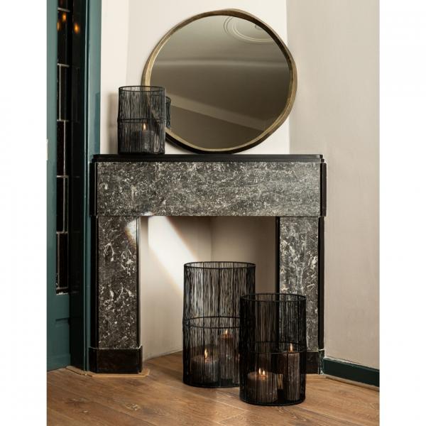 PTMD Windlicht Javi Metall schwarz 50 cm Satz von 3