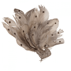 Pfau auf Clip Federn braun 15 cm