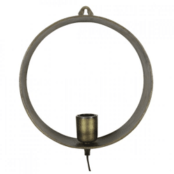 Countryfield Wandlamp Largo messingkleurig EU-stekker 29,5 cm