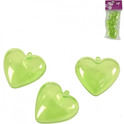 Hanger hart groen 6 cm set van 3