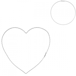 Stern Fabrik decoration heart/ring silver 20 cm 2 assorted