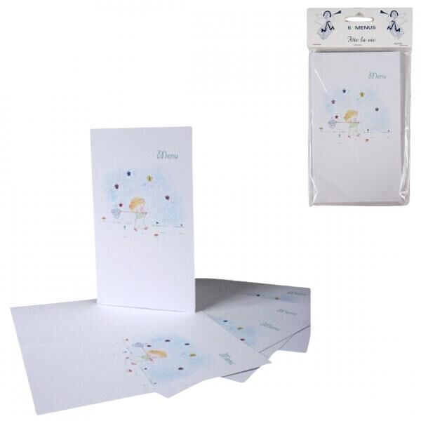Menükarten Schmetterling weiß 17 cm DIY Satz von 6