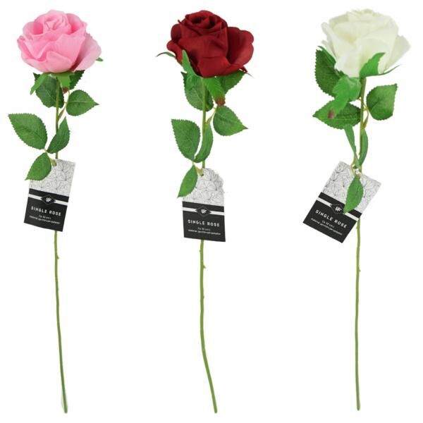Künstliche Blume Rose 52 cm 3 sortiert