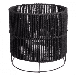 Gusta Windlicht schwarz 20 cm