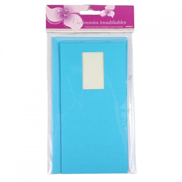 Karten mit Umschlägen blau 21 cm 5 Stk.