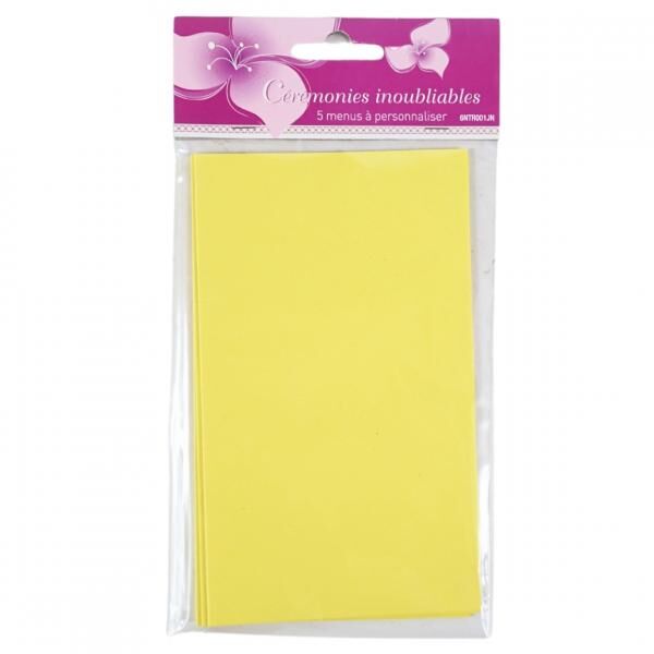 Karten blanko gelb 17 cm 5 Stk.