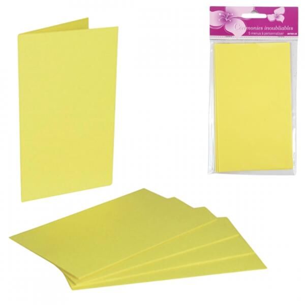 Karten blanko gelb 17 cm 5 Stk.