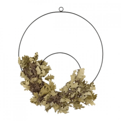 Wanddecoratie Circle Oak metaal zwart 40 cm