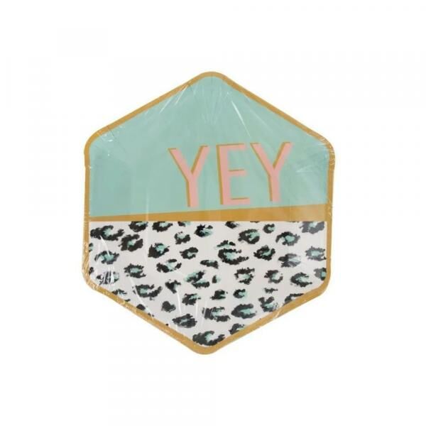 Einwegteller Funky Leopard Karton 22,5 cm Satz von 8