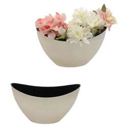 Decorative bowl, oval, champagne color/black, L, approx.29x12x18cm