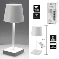 LED table lamp, USB, white, S, approx. 26cm