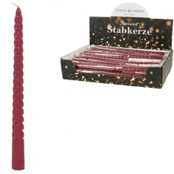 Stern Fabrik dinner candle twist bordeaux 2.2 x 25 cm