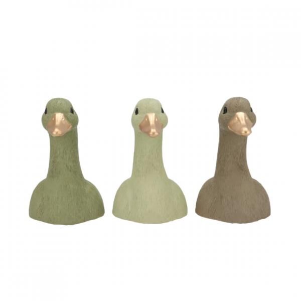 Statue Entenkopf grün 14 cm 3fach sortiert