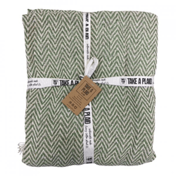 Take a Plaid 24 gerecycled katoen legergroen 125 x 150 cm