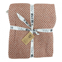 Take a Plaid 26 gerecycled katoen roestbruin 125 x 150 cm