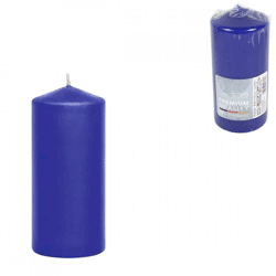 Gala Stumpenkerze blau 6,8 x 15 cm