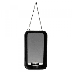 Gusta Spiegel mit Teelichthalter schwarz 18 cm