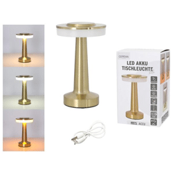 LED Tischleuchte Lille, gold, USB, ca. 21cmH