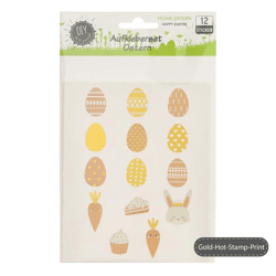 Aufkleber Set Ostern, Gold, 12teilig