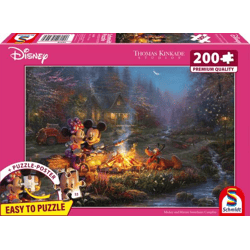 Disney Mickey and Minnie - Sweatheart Campfire - 200 piece jigsaw puzzle - Thomas Kinkade Collection