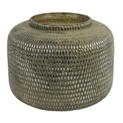 Dekocandle Blumentopf Vase mit Relief 24 cm