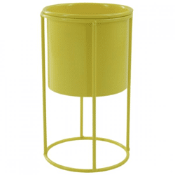 Housevitamin Blumentopf auf Ständer Metall gelb 19 cm