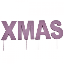 Dekoration Weihnachtsbriefausstecher XMAS lila 8 cm