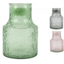 Vase glass 20 cm 3 assorted