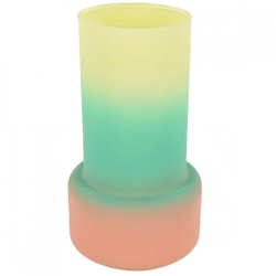 Vaas Shae mat geel/turquoise/zalmroze 17 cm