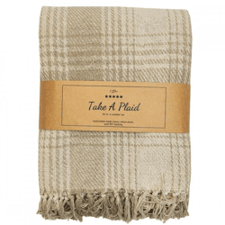Take a Plaid polyback Picknick kariert beige/weiß 160 x 160 cm