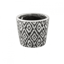 PTMD Blumentopf Beire S Ikat Druck schwarz/weiß 10 cm