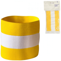 Aanvoerdersband geel/wit