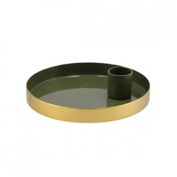 Candlestick round Marrakech olive green 12 cm