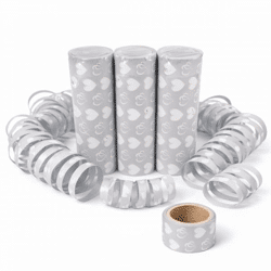 Serpentines heart gray 4 meters set of 3