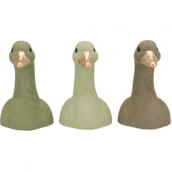 Beeld Duck Head groen 20 cm 3 assorti