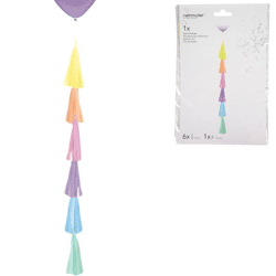 Ballonslinger franje regenboogkleuren 70 cm