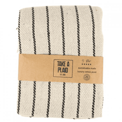 Take a Plaid 3 recycelte Baumwolle beige 125 x 150 cm