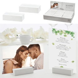 Photo/card holder block, approx. 4x8cm