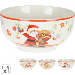 Siaki schaal kerst porselein 600 ml 4 assorti