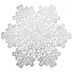 Placemat kerst sneeuwvlok zilverkleurig 41 cm