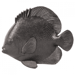 Housevitamin beeld Flat Fish vis zwart 19 cm