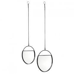 Housevitamin wandspiegel Twinning is Winning zwart 100 cm set van 2