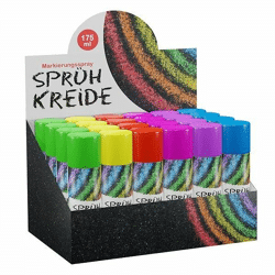 Kreidespray 175 ml 6-Farben-Display 24 Stück