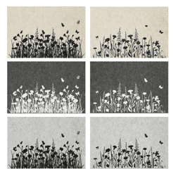 Tischset Filz Blumenwiese meliert 45x30cm 6/s