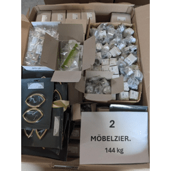 Posten Möbelzierbeschläge & Griffe Mix – 144 kg Palettenware – B2B Lagerauflösung