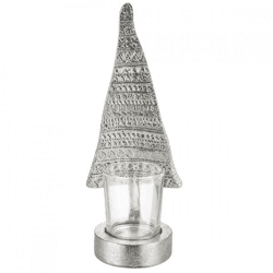 J-Line Teelichthalter Weihnachtsbaum silber 22 cm